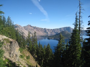 One of our first views of Crater Lake... it's so BLUE!