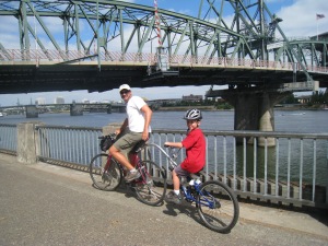 Dynamic Duo: Nate and I are teamed up and ready to go cycling around Portland!