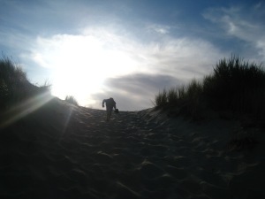 Some of the dunes are daunting... but they don't slow Nate down. 